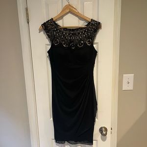 Cocktail dress - navy with beaded detail